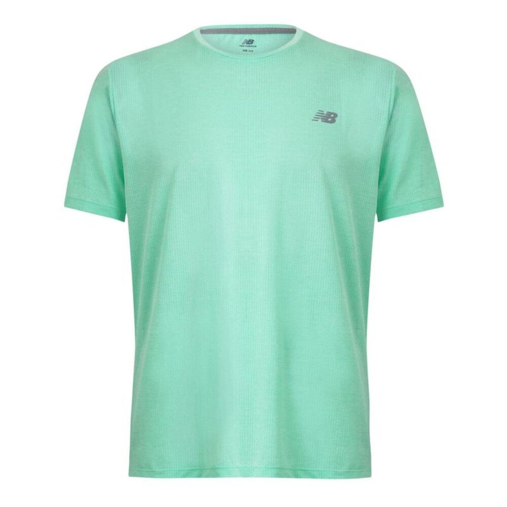 New Balance Mens Perforated Running T-Shirt / Mint Green